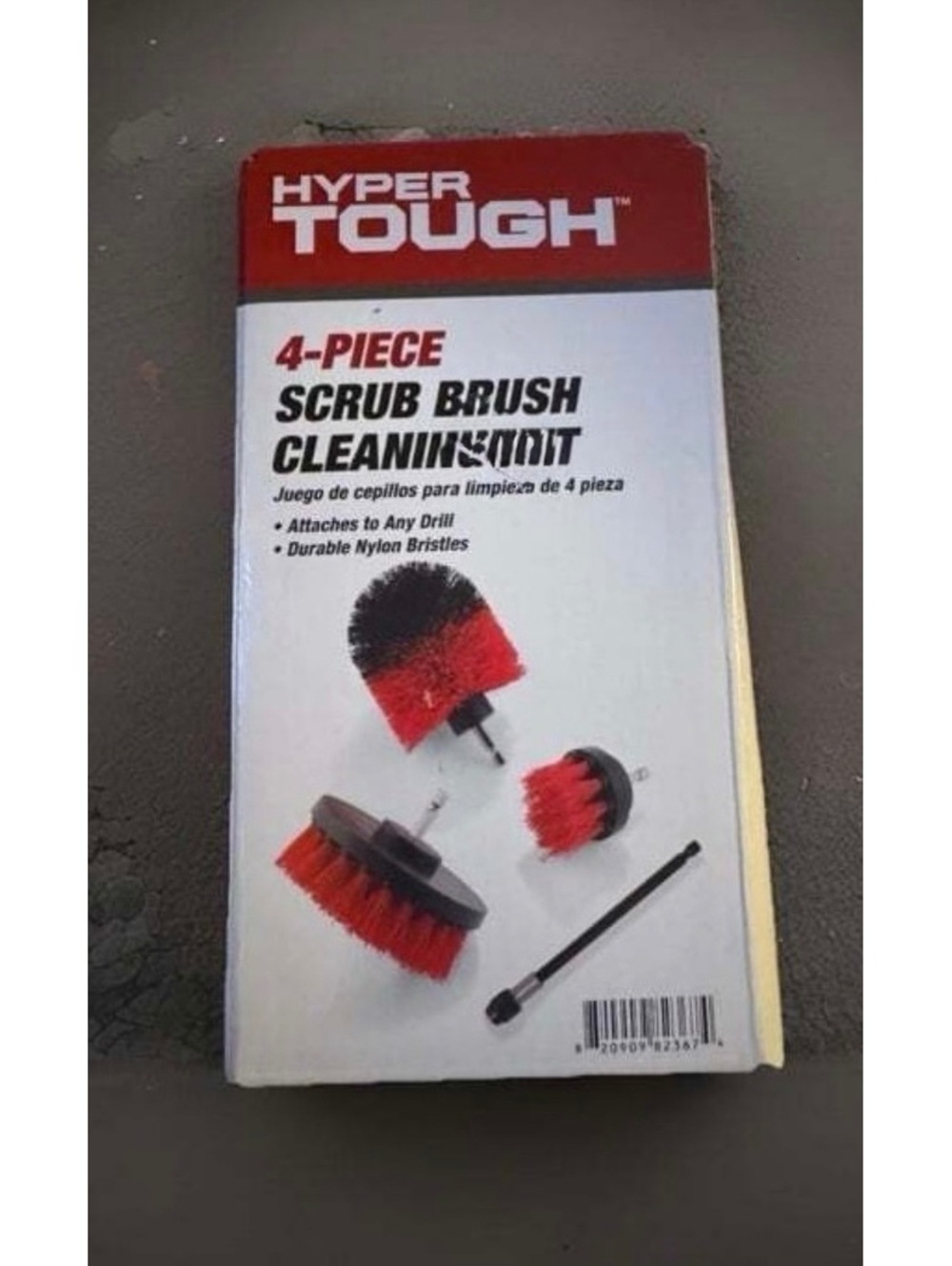 Hyper Tough 4-Piece Drill Scrub Brush Cleaning Set w/ Extension New